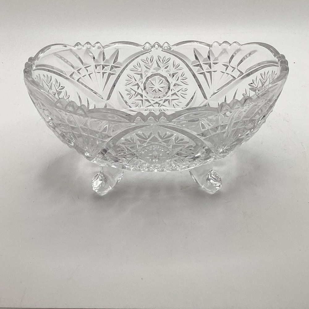 Anna Butte Blukrestad Vintage German 24% Lead Crystal Candy Bowl